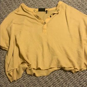 urban outfitters yellow v-neck long sleeve